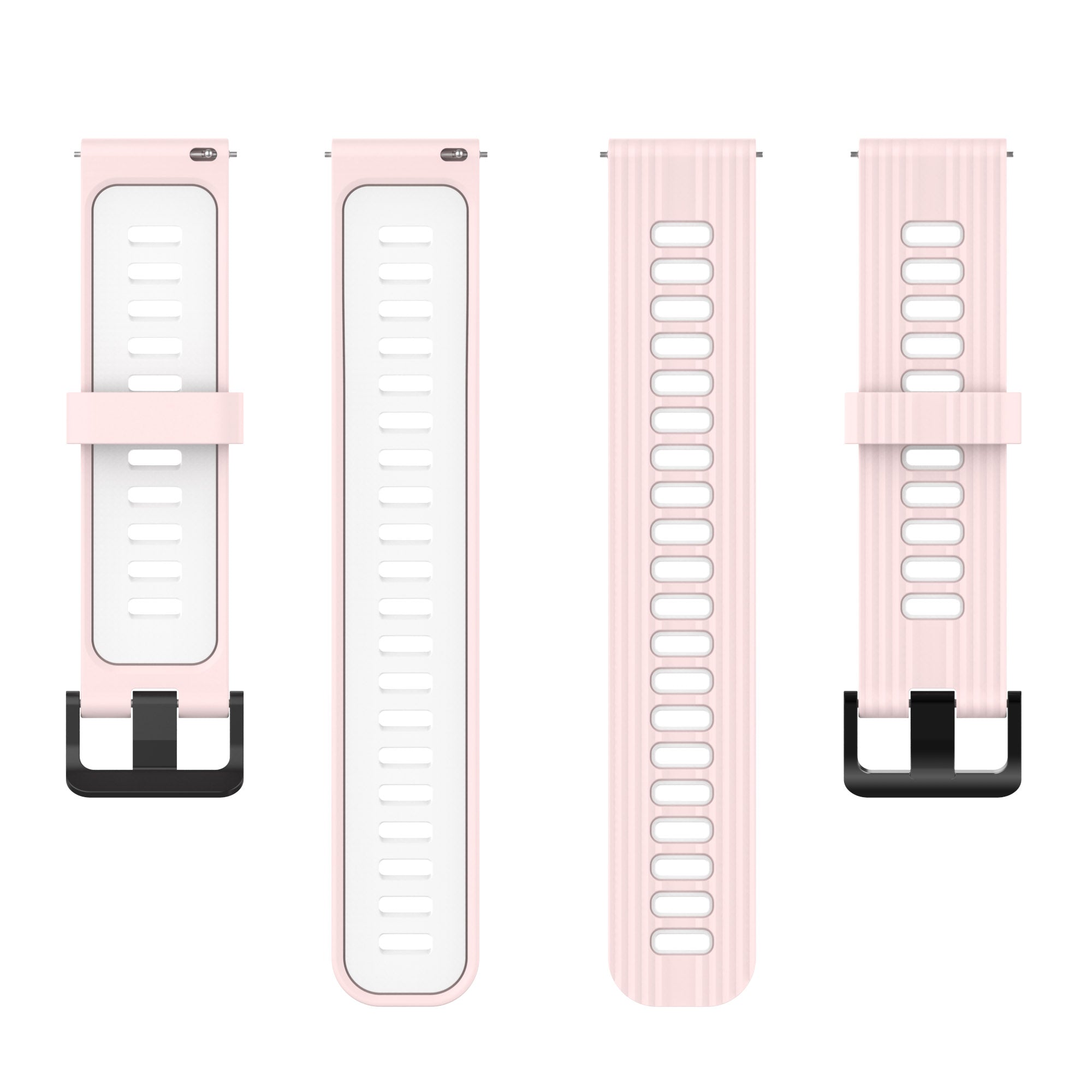 20mm Stripes Design Bi-color Silicone Soft Watch Band Adjustable Wrist Strap for Huawei Watch GT3 42mm Samsung Galaxy Watch4 40mm 44mm 20mm Stripes Design Bi-color Silicone Soft Watch Band Adjustable Wrist Strap for Huawei Watch GT3 42mm Samsung Galaxy Watch4 40mm 44mm